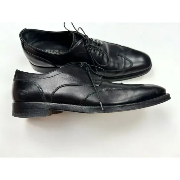 Salvatore Ferragamo Round Toe Derby Mens‎ 8.5 D Black Leather Dress Shoes Oxford